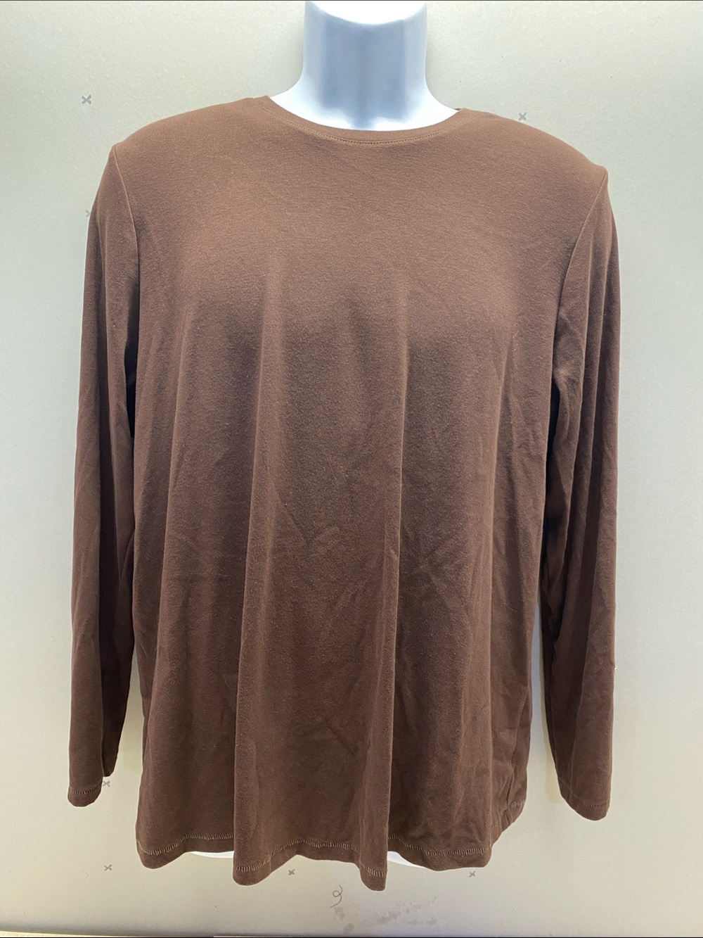 Lane Bryant Brown Long Sleeve Crewneck Tee